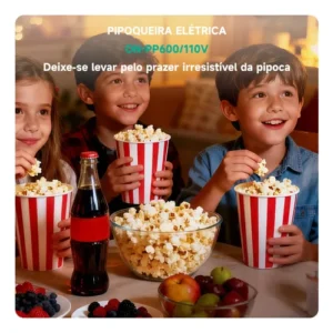 Máquina Pipoca Elétrica Ar Quente Pipoqueira Sem Óleo 28cm - Imagem 3
