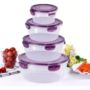 Kit 4 Potes Herméticos Redondos Para Armazenamento De Alimen - Imagem 8
