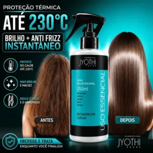 Protetor Térmico Capilar Spray Profissional Finalizador Leave-in Para Escova e Chapa Reconstrutor Antifrizz 250ml Multifuncional Pré Treino - Imagem 3