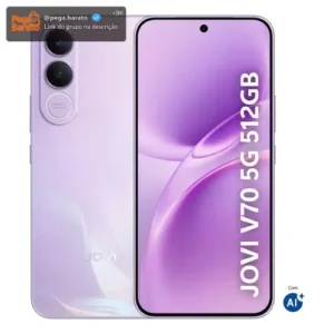 Smartphone JOVI V70 5G Câmera 200MP 512GB de Memória 16GB RAM (8GB + 8GB RAM expansível) Bateria de 7000mAh, Processador Octa-Core, Pacote de Benefícios com troca de tela grátis - Lilás Boreal - Imagem 1