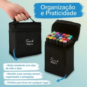 Kit Canetinhas 80 Cores Bobbie Goods Ponta Dupla Colorir - Imagem 4