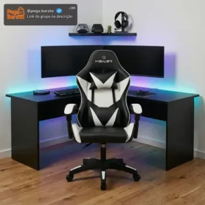 Cadeira Gamer Lancer Preta e Branca Healer - Imagem 1