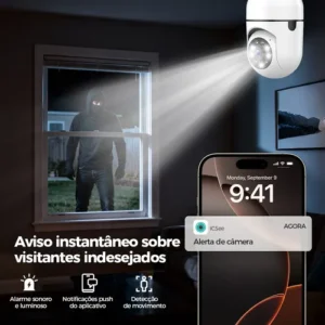 Câmera De Segurança Lâmpada Interna Externa 2mp Wi-fi 360° - Imagem 7