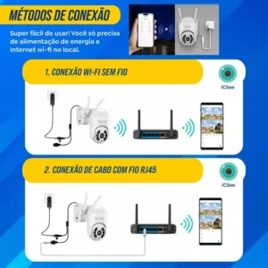 Kit 2 Câmeras Segurança Ip Interna Externa Wifi iCSee Infravermelho Prova D’Água - HW - Imagem 13