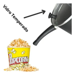 Panela de Pipoca Profissional RL 4L Antiaderente Tampa de Vidro Preto - Imagem 10