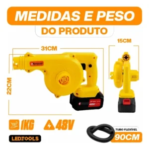 Soprador De Folhas Sem Fio Bateria Elétrico Com Saco Coleto - Imagem 8