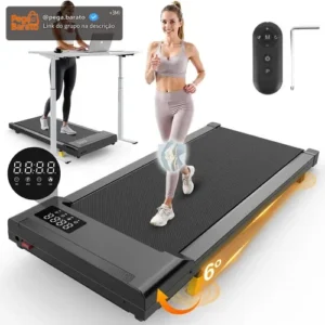 Esteira Elétrica Ergométrica Ginástica Inclinacão 12km 2.5hp Preto - Imagem 1
