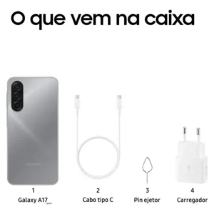 Celular Samsung Galaxy A17 Com Ia, 128gb, 4gb Ram, Câm De 50mp, Tela De 6.7 , Nfc, Ip54 - Cinza - Imagem 12