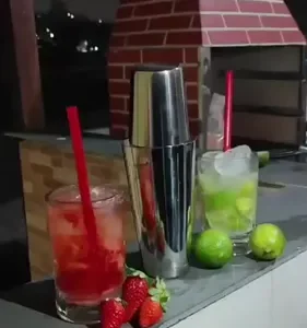 Coqueteleira Inox 800 Ml Com Peso Profissional Boston 2 Peças Bar Bartender Coquetéis - Efigen - Imagem 2