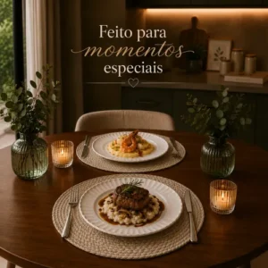 Aparelho De Jantar E Chá Jogo 16 Peças Vidro Branco Completo - Imagem 4