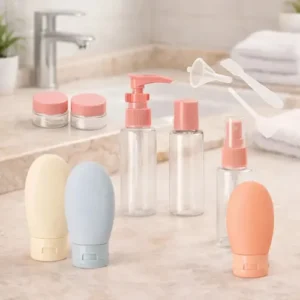 Kit Viagem 11 Itens Frascos Potes Spray Cremes Shampoo Cores Sortidas - Imagem 4