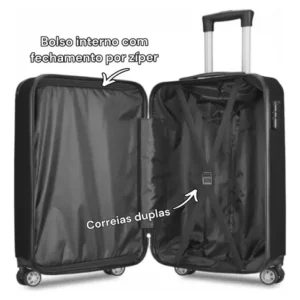 Mala de Viagem de Bordo ABS Sweet Studio com Rodas Duplas 360° para Cabine – Rosa - Imagem 9