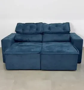 Sofá Retrátil e Reclinável 2 lugares com Molas 1,50m Livia Suede Marrom Adonai Estofados - Imagem 2