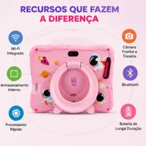Tablet Infantil Kids Para Criança Com Youtube E Play Cor Ros - Imagem 7