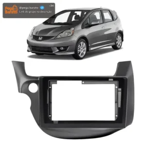 Moldura Multimidia 9 Polegadas Honda Fit 2009 A 2014 2mix Grafite - Imagem 1