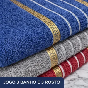 Jogo 6 Toalhas Banho - 3 Banho, 3 Rosto Grande Macia Atacado - Imagem 8