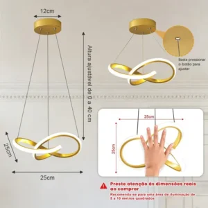 Lustre Para Sala,luminaria Teto Pendente Moderno Led Quarto - Imagem 2