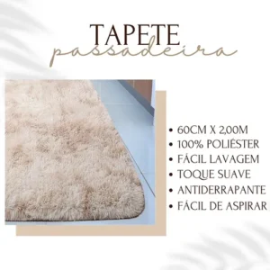 Tapete Passadeira Sala Quarto Felpudo Peludo Macio 200x60 - Imagem 5