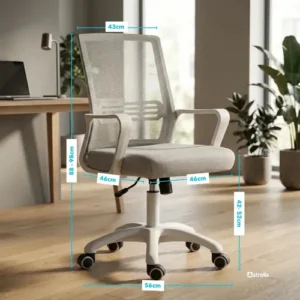 Cadeira Escritório Astrella Vega Ergonômica E Giratória Cinza Malha - Imagem 7