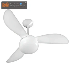 Ventilador De Teto Ventisol Fênix E-27 Branco 130w Com 3 Pás De Plástico, 960 mm De Diâmetro - Imagem 1