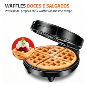 Máquina De Waffles Antiaderente Mondial Pratic Gw01 1200w - Imagem 3
