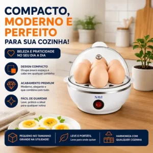 Cozedor De Ovos Elétrico Portátil Automático Panela Elétrica Prática Rápida Máquina De Cozinhar Até 7 Ovos E Legumes Á Vapor Utensílio De Cozinha Fácil Limpeza Econômico Cor Azul Marca Navi - Imagem 4