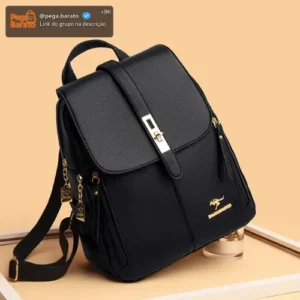 Bolsa Feminina Mochila De Ombro Tiracolo De Couro Ecológico - Imagem 1