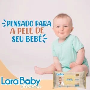 Kit C/12 Toalha Umed Lara Baby Premium C/100un - Imagem 4