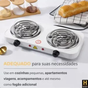 Fogão Fogareiro Elétrico Portátil 2 Bocas 2000w 110v Potente - Imagem 6