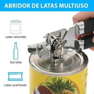 Abridor De Lata Automático Manual Profissional Aço Inox Emborrachado Abre Latas Fácil Sem Esforço Corte Lateral Seguro Sem Rebarbas Abridor De Lata Cozinha Casa Restaurante Bar Uso Diário Premium - Imagem 9
