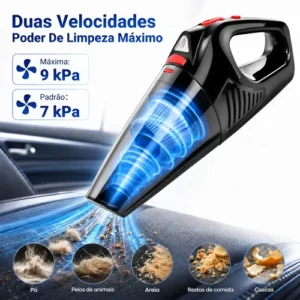 Aspirador De Pó Portátil Carro Sem Fio Com Led Alta Potência - Imagem 5
