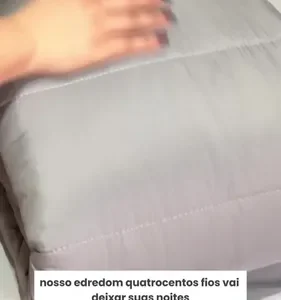 Edredom Queen 2.20m x 2.40m Azul marinho 400 Fios Toque de Algodão - Imagem 2