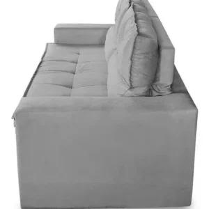 Sofá Retrátil E Reclinável Com Molas 1,80m Vegas Suede Cinza - Imagem 8