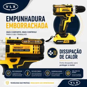 Parafusadeira Furadeira Sem Fio 48v 2 Baterias 340w Bivolt - Imagem 3