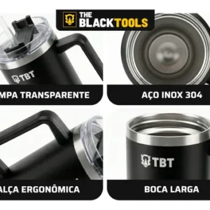 Copo Térmico Gigante 1,2l Inox Com Tampa E Canudo Aço Inox - Imagem 10
