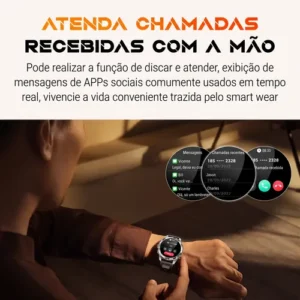Relógio Inteligente Cardíaco Chamadas Bluetooth Esportivos - Imagem 5