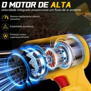 Soprador De Folhas Elétrico Bateria Jardinagem Portatil 48v - Imagem 4