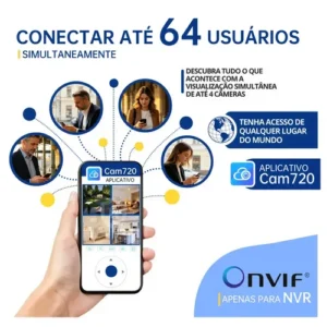 Câmera de Segurança IP 4K, Wi-Fi Dual Band, Lente Dupla, com Sirene, Visão Noturna Colorida, Rotação 355°, Controle por App, Prova D'água, Cor Branca-Jooan - Imagem 4