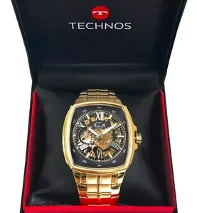 Relógio Technos Automático Masculino Dourado G3265ai1p Dourado Preto - Imagem 9