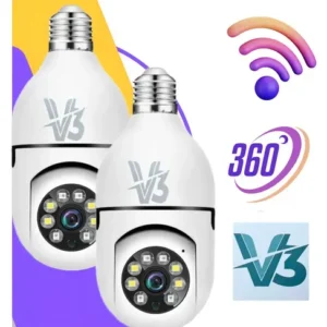 Câmera Segurança Ip Wifi 360 Lâmpada Prova Dágua Giratoria - Imagem 12