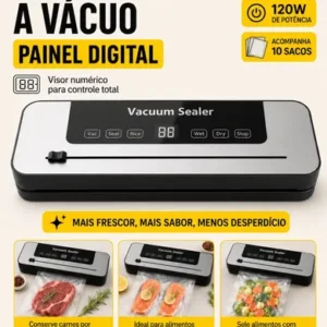 Seladora A Vácuo 120w Painel Digital Bivolt + 10 Sacos - Imagem 3