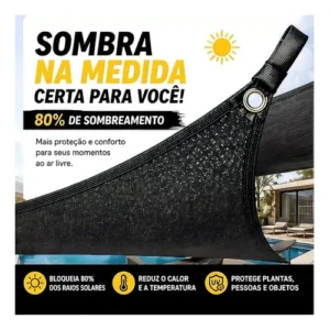 Tela Sombrite 90% Alças Reforçadas Toldo Garagem Piscinas - Imagem 9