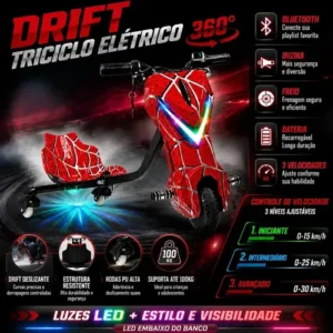 Patinete Elétrico Infantil 6.5 Bluetooth Led 350w Até 120kg - Imagem 3