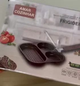 Frigideira Antiaderente com 3 Cavidades para Ovo e Panqueca de Alumínio - Imagem 2