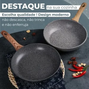 Panela Frigideira Cerâmica De Indução E Gás Compacta Profissional 24 Cm Linha Premium - Aero Home - Imagem 9