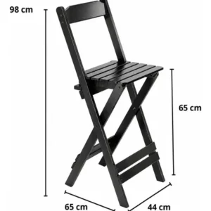 Mesa Dobrável Madeira Bistrô 2 Cadeiras Cores Cor Preto - Imagem 4