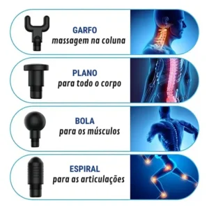 Massageador Muscular Profissional Elétrico Portátil Pistola Aparelho Fisioterapia Redfin vlx - Imagem 5