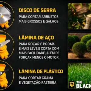 Roçadeira Aparador Grama A Bateria Recarregável 21v 750w Profissional Com Acessórios Tcg21c The Black Tools - Imagem 6