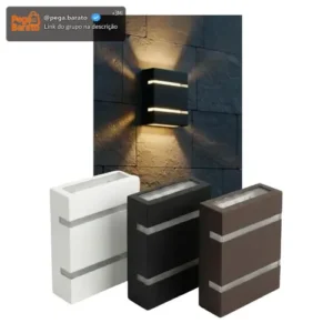 Kit 10 Luminária Arandela Parede Muro 2 Facho 2 Friso Bivolt - Imagem 1