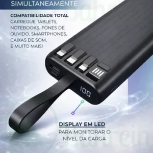 Carregador Portátil Power Bank 20.000mAh com Carregamento Turbo para Celular Bahrein - Imagem 8